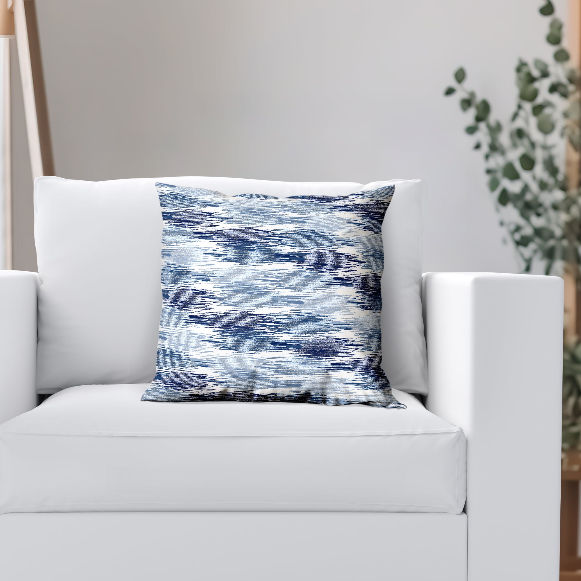 Americanflat 18"x18" Abstract Blurred Throw Pillow with Premium Polyester - Blue