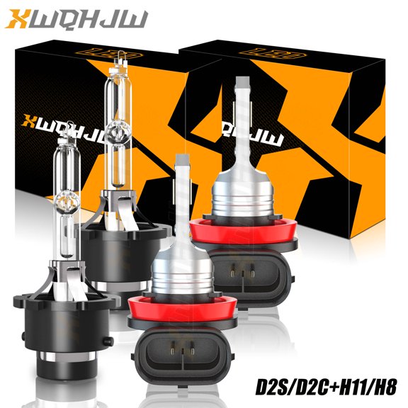 H11 D2S Xenon bulbs for 2007-08 Acura TL LED Headlights High Low Beam 4pc