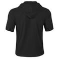 thumbnail image 4 of DPTALR George Men's Cotton Linen Shirts Short Sleeve Casual Sweatshirts Button Down Summer Beach Shirts with Hoodies BlackBig and Tall Men XXXL, 4 of 4