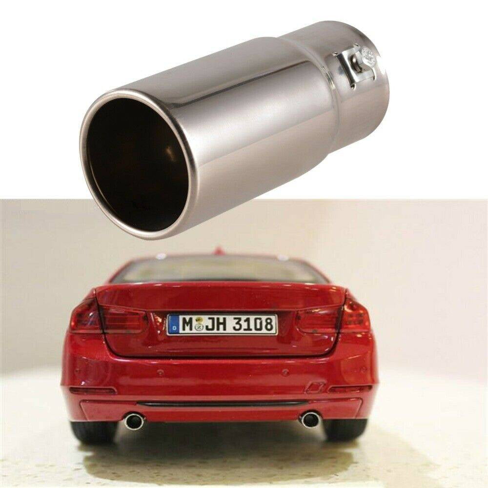 Car Rear Round Exhaust Pipe Tail Muffler Tip Cover Universal Stainless