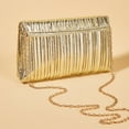 thumbnail image 2 of SUNHUFA Women Evening Bag Flap Metallic PU Clutch Purse Shiny Envelope Handbag (Gold), 2 of 9