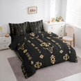 thumbnail image 3 of Manfei Tribal Aztec Adult Bedding Comforter Set 7-Piece, Black Brown Geometric King Bedding Sets, Western Sheep Skeleton Reversible Bed Sheets, Breathable Home Decor, 3 of 7