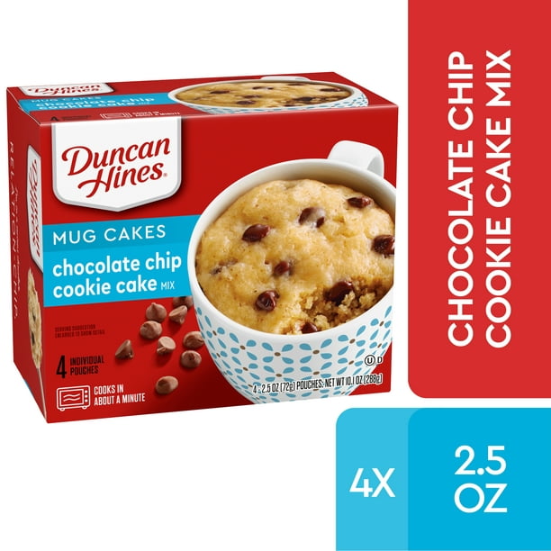 Duncan Hines Mug Cakes Chocolate Chip Cookie Cake Mix, 4 - 2.5 OZ Pouches - Walmart.com ...