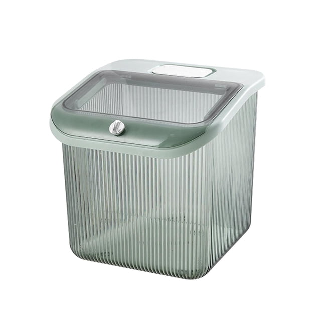 Cubo dispensador de arroz, contenedor de alimentos, cubo para granos, tapa sellada, alimento seco Verde Grande