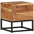thumbnail image 1 of Mesa auxiliar VidaXL de madera maciza de acacia 30 x 30 x 33 cm con patas de hierro, 1 of 7