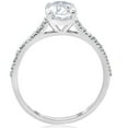 thumbnail image 3 of Pompeii 1.20Ct Oval Diamond Engagement Ring with Side Stones 14k White Gold lab Grown, 3 of 3
