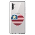 thumbnail image 1 of DistinctInk Clear Shockproof Hybrid Case for Galaxy Note 10 PLUS (6.8" Screen) - TPU Bumper Acrylic Back Tempered Glass Screen Protector - USA Heart Seal Single Start Flag, 1 of 1