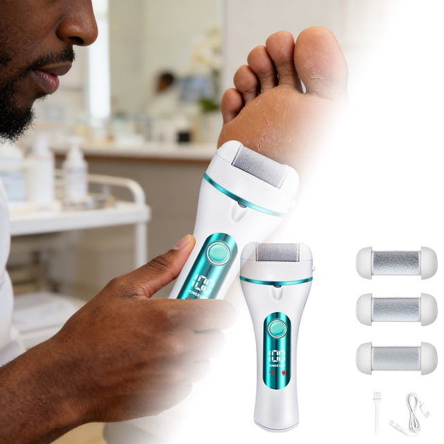 Klonfd Remover For Feet Rechargeable Cordless Pedicure With Multiple Roller Heads