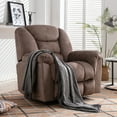 thumbnail image 7 of Bonzy Home Manual Swivel Rocker Recliner Chair, Fabric Upholstered Reclining Sofa Chair for Living Room, Brown, 7 of 7