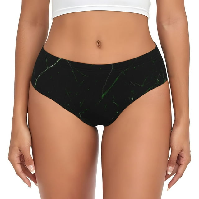 Fotbe Black Marble Calzones Estampados para Mujer – Ropa Interior de Algodón, Cómoda, Suave y Elástica-Small