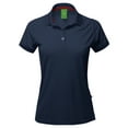 thumbnail image 2 of A2Y Women's Basic Casual Essentials 4-Button Junior-Fit Polyester Polo Shirt Navy 2XL, 2 of 6