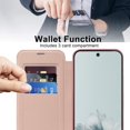 thumbnail image 3 of KOMI Premium PU Leather Wallet Flip Case for Google Pixel 9A - Business Classic Solid Color, Magnetic TPU Shell, Wireless Charging Pink, 3 of 4