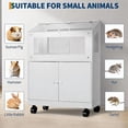 thumbnail image 6 of BouPower 32" Wooden Hamster Cage with Storage Cabinet & Wheels, Small Animal Enclosure for Syrian Hamsters and Gerbils, 40.55”L x 15.75”W x 31.5”H, Deep Base, Ventilated, 6 of 7