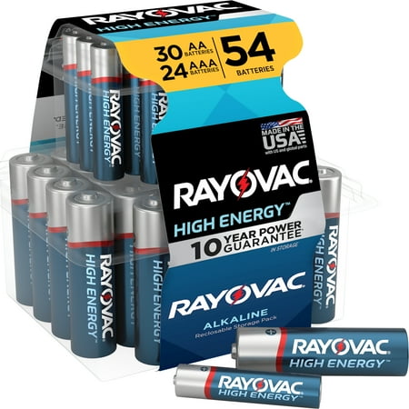 Rayovac AA Batteries & AAA Batteries Combo Pack 30 AA and 24 AAA (54 Battery Count)