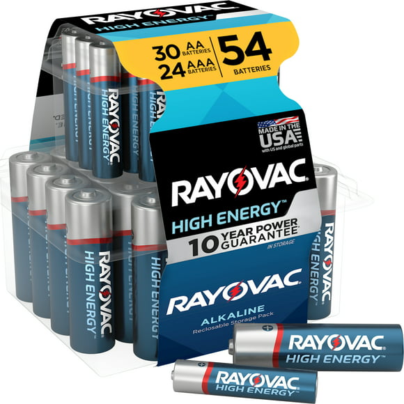 Rayovac AA Batteries & AAA Batteries Combo Pack, 30 AA and 24 AAA (54 Battery Count)