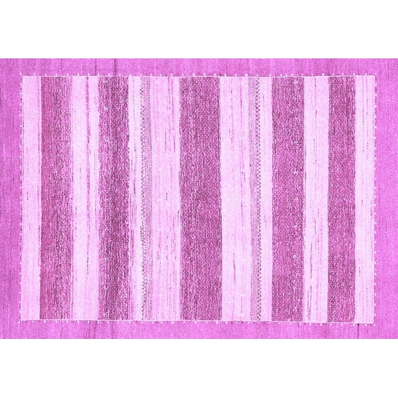 Ahgly Company Indoor Rectangle Solid Purple Modern Area Rugs, 4' x 6'