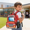 thumbnail image 4 of Jeiento Fire Truck Toddler Backpack for 3-5 Year Old Boys, 13.5 Inch Preschool Bag, Lightweight Kids School Backpack with 2 Side Mesh Pockets, 4 of 7