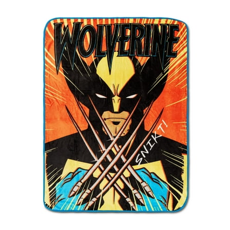 Marvel X-Men Wolverine "Snikt!" Fleece Throw Blanket | 45 x 60 Inches