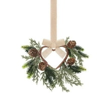 Mini Wreaths for Kitchen Cabinet 23Inch Small Christmas Wreath with Pinecone and Leaves for Xmas Window Front Door Fireplace Chair Farmhouse Hanging Decor