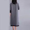 thumbnail image 4 of Ygbgbb Women's Loose Patchwork Solid Color High Neck Long Sleeved Dress (Gray,XXL), 4 of 8