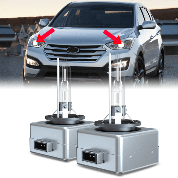 For 2013-2018 Hyundai Santa Fe Sport HID Headlights Bulb D3S Bi-Xenon High Low Beam Set