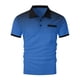 thumbnail image 5 of Blusa y camisa de manga corta con cuello vuelto para hombre, con solapa degradada de lunares y botones, deportiva, de poliéster, 5 of 5