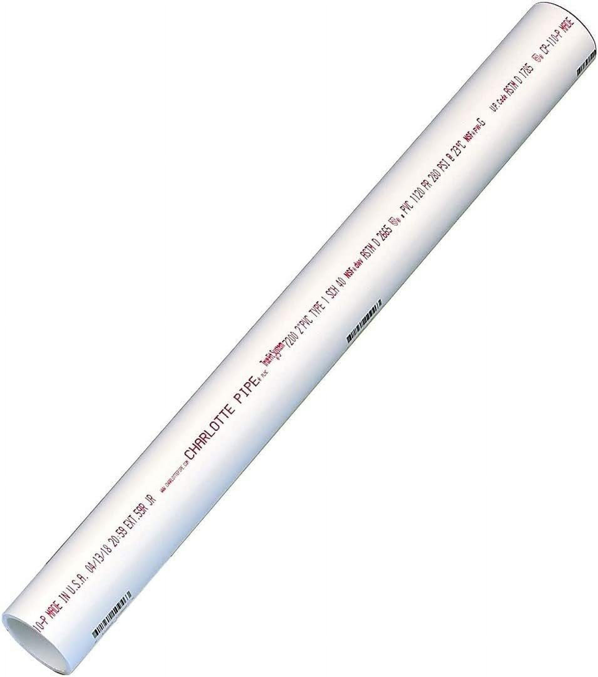 Charlotte Pipe 3/4 In. x 2 Ft. Schedule 40 PVC Pressure Pipe, Plain End