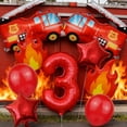 thumbnail image 2 of Ensemble de 9 Ballons de Feu Camion de Pompiers 32 Pouces Chiffres Rouges 0-9 Ballons d'Anniversaire Pompier Décorations de Fête Fournitures de Fête de Festival, 2 of 5