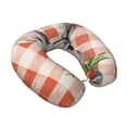 thumbnail image 2 of Travel Pillow Memory Foam, Head Neck Support Airplane Pillow For Traveling, Car, Home, Travel Neck Flight Pillow 12 Inches Buffalo Plaid Bunny Carrot Easter, 2 of 8