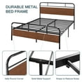 thumbnail image 3 of Einfach Queen Size Heavy Metal Bed Frame Headboard and Footboard, Brown, 3 of 6