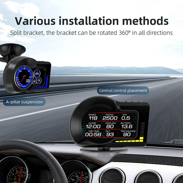 Qfansi Car Digital Speedometer OBD2+GPS Head Up Display HUD