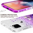 thumbnail image 3 of iPhone 12 Pro Max Case, Liquid Glitter Phone Case for Girls Women with Tempered Glass Screen Protector - Teal/Clear, 3 of 5