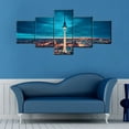 thumbnail image 4 of TISHIRON 5PCS Framed Canvas Wall Art Set,50"x24"Blue Hour at Dusk in Berlin Canvas Art Decor, 4 of 7