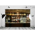thumbnail image 3 of Fabric Bar Backdrops for Photography Nightclub Pub Bar Counter Backdrop Whisky Wine Drinks Alcohol Cafe Restaurant Drink Shelf Background Wallpaper Bar Theme Party Decor Photo Props, 3 of 4