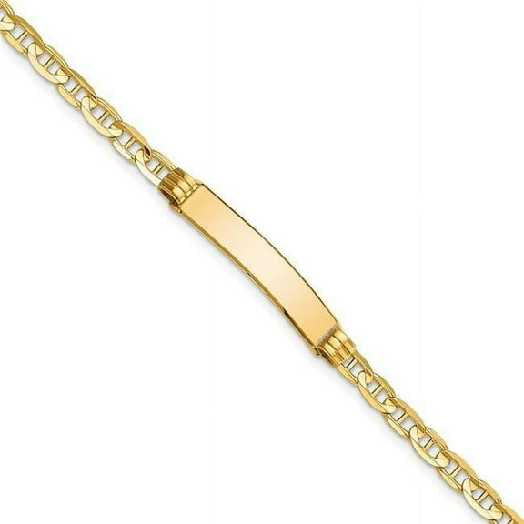Primal Gold 14 Karat Yellow Gold Anchor Link ID Bracelet