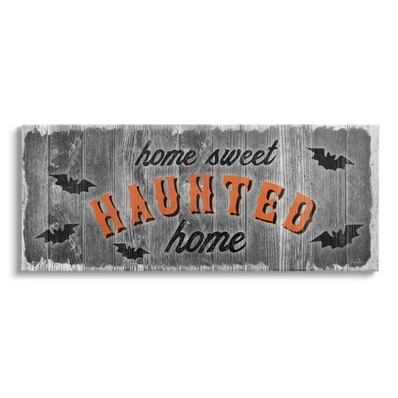 Stupell Industries Sweet Haunted Home Bats Sign Graphic Art Gallery Wrapped Canvas Print Wall Art, Design by Natalie Carpentieri