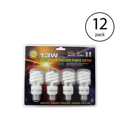 Sunblaster 13 Watt Cfl Indoor Plant Grow Lamp Natural Light 4 Bulb Sunblaster 13 Watt Cfl Indoor Plant Grow Lamp Natural Light 4 Bulb Set 12 Pack
