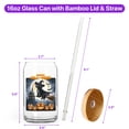thumbnail image 5 of Happy Halloween Portuguese Water Dog Witch Pumpkins Bats 16oz Glass Cup Mug PWD Portie Fishing Dog Lover Glass Can with Bamboo Lid and Straw - 13012, 5 of 5