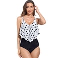thumbnail image 1 of Women's Plus Size Sexy Bikini High Waist Ruffle Belly One Piece Swimsuit S-2XL, 1 of 3