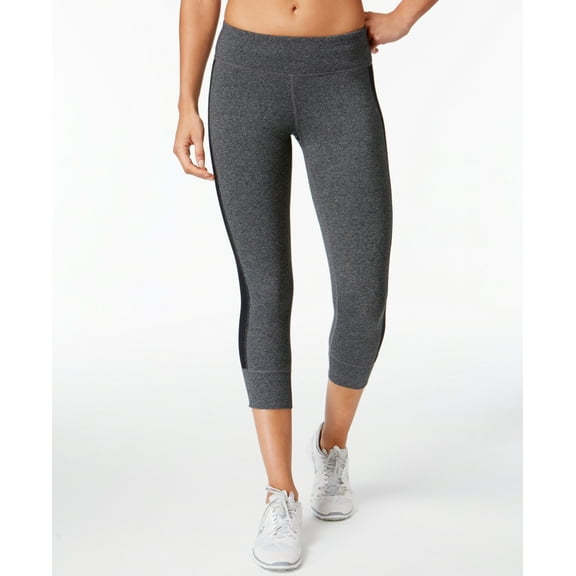 Ideology Womens Cropped Fitness Athletic Leggings,Charcoal Melange,S