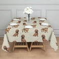 thumbnail image 3 of Dachshund Footprint Square Tablecloth,Waterproof Square Table Cover,Wipeable Spillproof Washable Table Cover for Home Kitchen Party Decor 42"X42"(107x107cm), 3 of 6