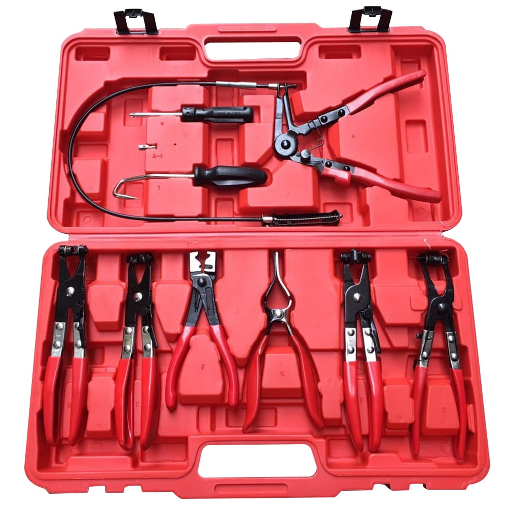 9pcs Flexible Hose Clamp Pliers Wire Long Reach Pliers Set Car Repairs