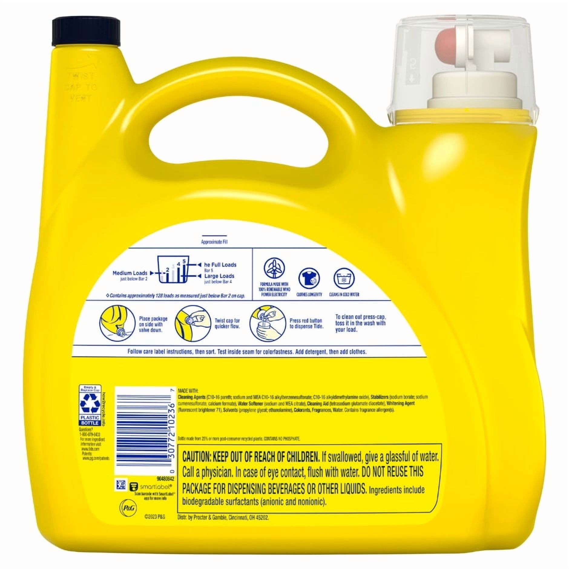 Tide Simply Liquid Laundry Detergent (Pack 1) - 128 Loads, 184floz