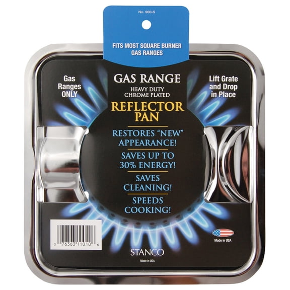 900-S Gas Range Reflector Pan, Square, Chrome 7.75-In. - Quantity 1