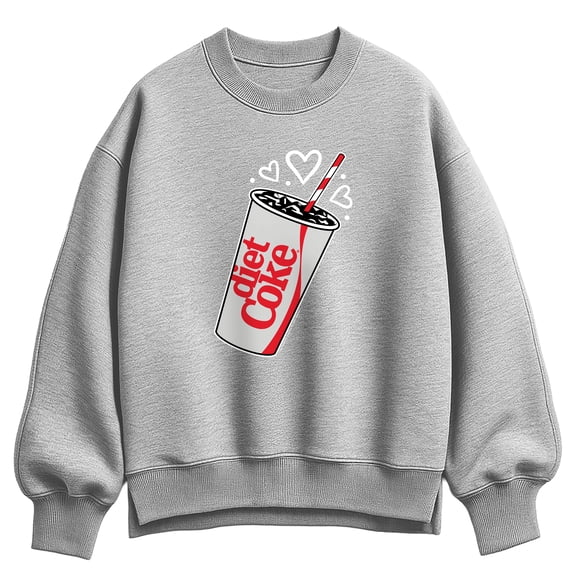 Coca-Cola - Diet Coke Heart Bubbles Oversized Fleece Crew Sweatshirt