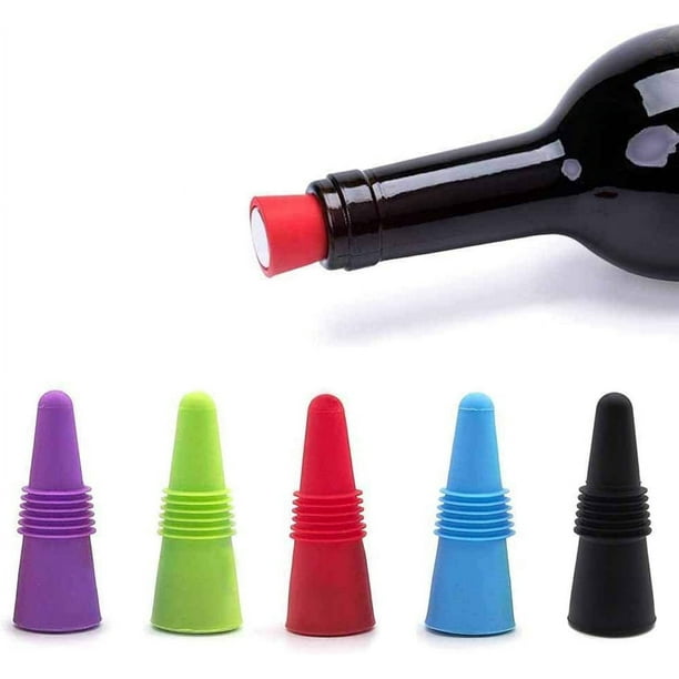 Red Wine Stopper, 5 Pack Silicone Wine Stoppers, Silicone Wine Bottle
