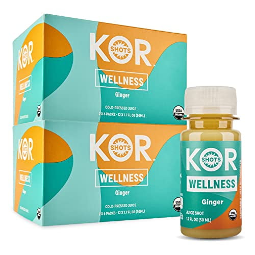 KOR Shots Ginger Shot 24 Pack x 1.7 Fl Oz Wellness Shot Freshly