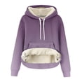 thumbnail image 6 of Sherpa Lined Hoodies for Women Warm Winter Fleece Pullovers Long Sleeve Casual Gradient Sweatshirt Thermal Tops, 6 of 7