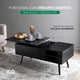 thumbnail image 3 of Mesa de Café Elevable MDF Color Negro con Almacenamiento Interno, Mesa de Centro negro M, 3 of 8