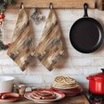 thumbnail image 6 of Brown Abstract Kitchen Towels Set of 3, Vintage Geometric Gradient Oil Painting Modern Absorbent Dish Towels for Kitchen, Microfiber Hand Towel, Quick Drying Tea Towel for Cleaning Dishcloths, 6 of 7
